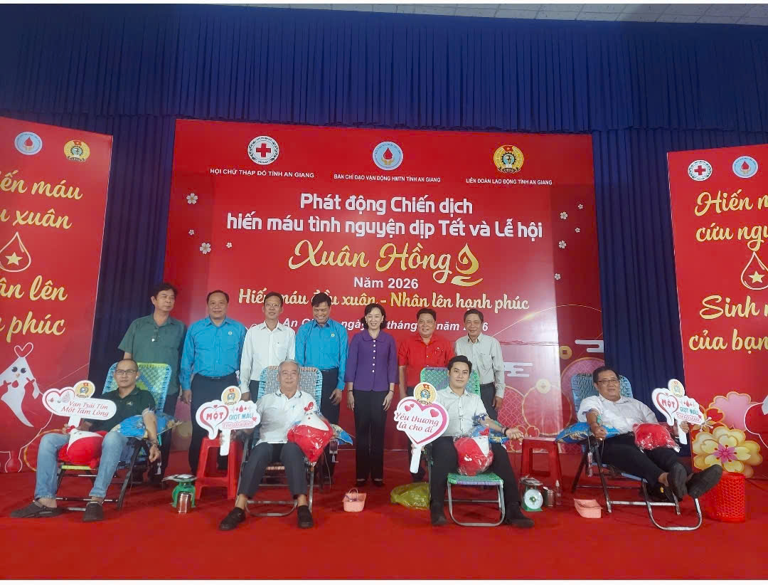 Lễ hội Xuân hồng năm 2026 tỉnh An Giang: Hiến máu đầu xuân, nhân lên hạnh phúc
